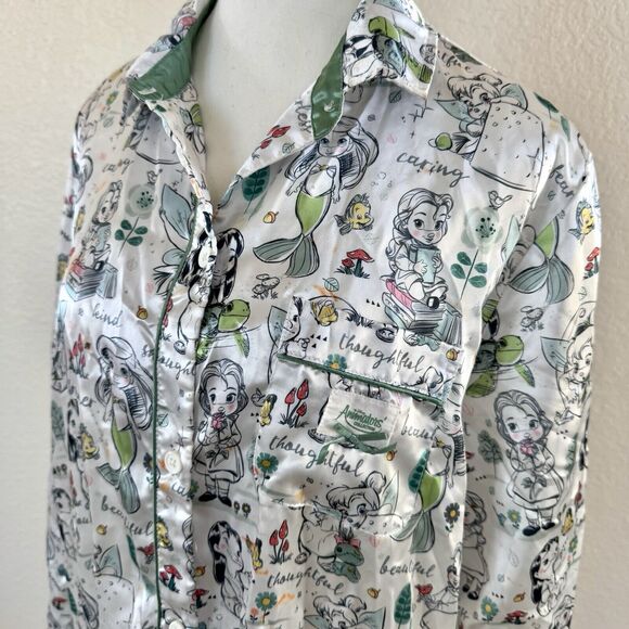 Disney Animators Collection Sleep Shirt Womens Small White Princess Lounge Gown - Picture 11 of 16